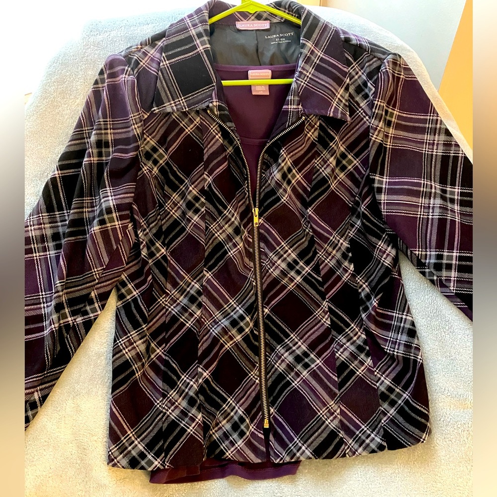 Laura Scott blazer (XL) & purple shell (L) bundle. Gently worn.